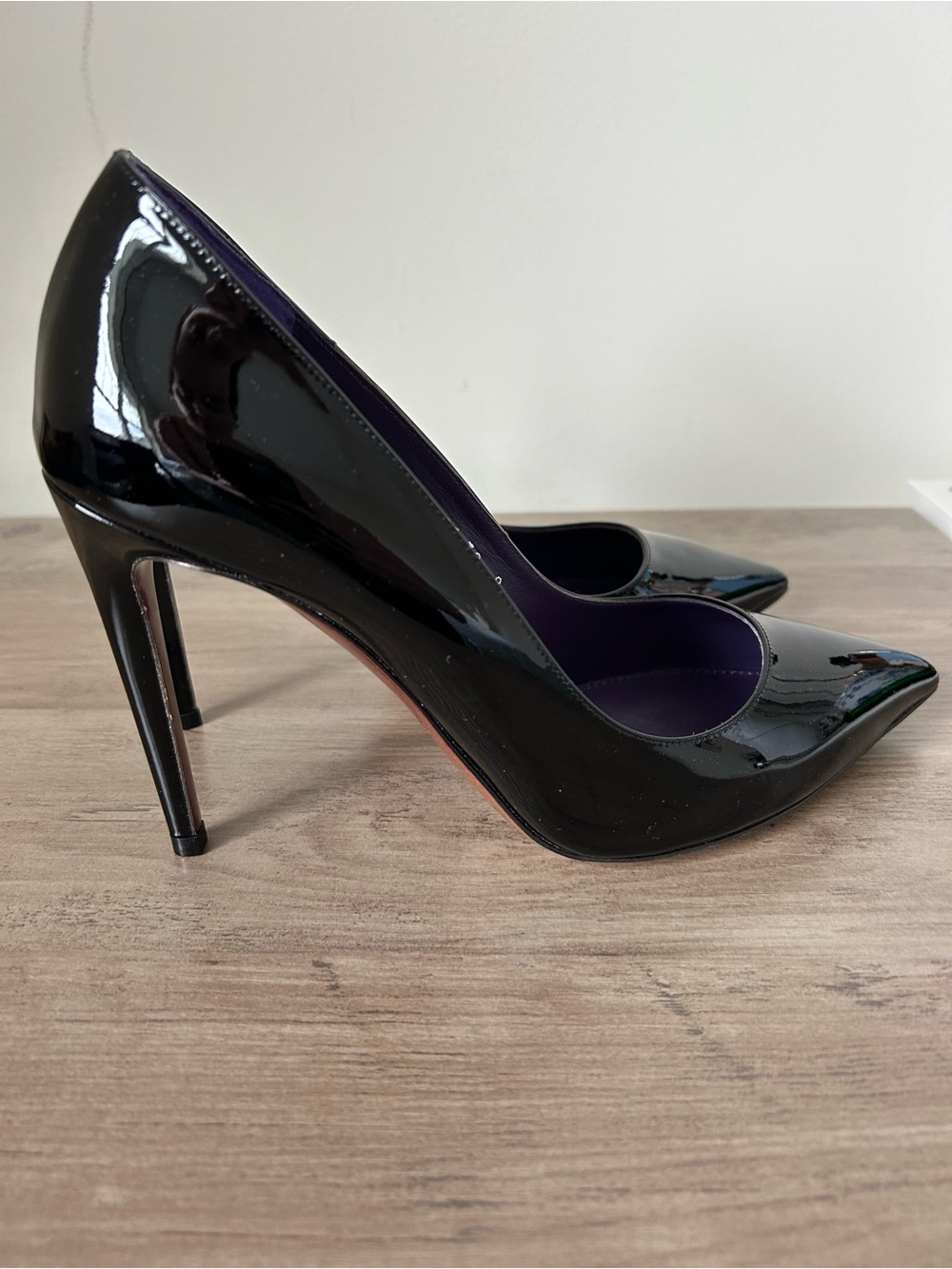 Ralph Lauren Celia Black Patent Heel Size EU 38 New in Box Purple Label - Picture 6 of 10